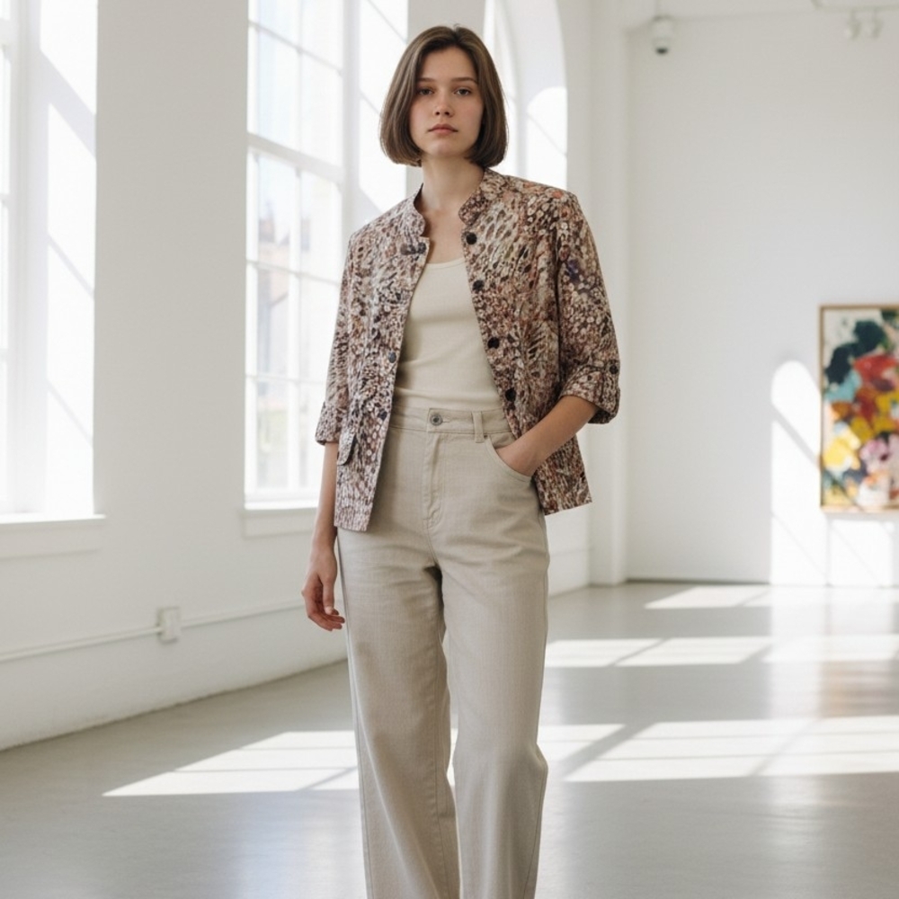 Chico's Brown Patterned Blazer